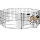 Foldable Metal Dog Playpen with Secure Door for Indoor & Outdoor Use