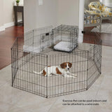 Foldable Metal Dog Playpen with Secure Door for Indoor & Outdoor Use