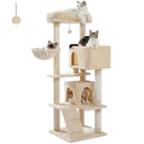 56.3 Inch Multi-Level Cat Tree for Large Cats with Hammock and Condos