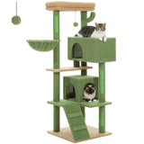 56.3 Inch Multi-Level Cat Tree for Large Cats with Hammock and Condos
